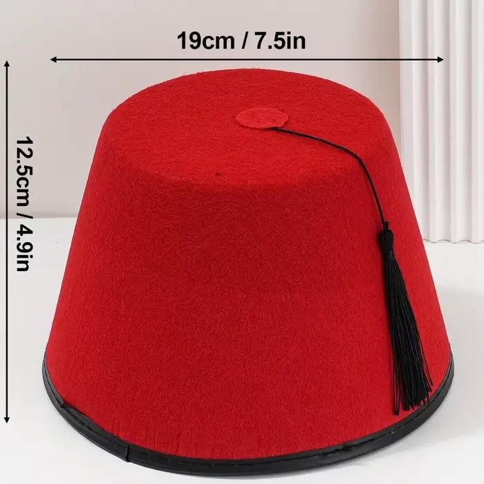 Chapeau Fez Rond Universel en Feutre Respirant