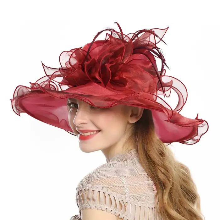 2026 Kentucky Derby chapeaux Organza chapeau été plage