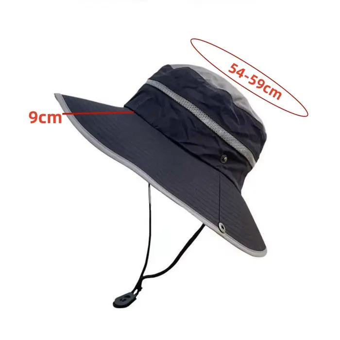 Chapeau de pêcheur d'extérieur respirant en maille à large bord pour hommes