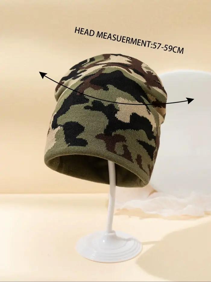 Chapeau tricoté de Camouflage couleur bloquée automne et hiver nouveau chaud Hip Hop multi fonctionnel mode de rue en