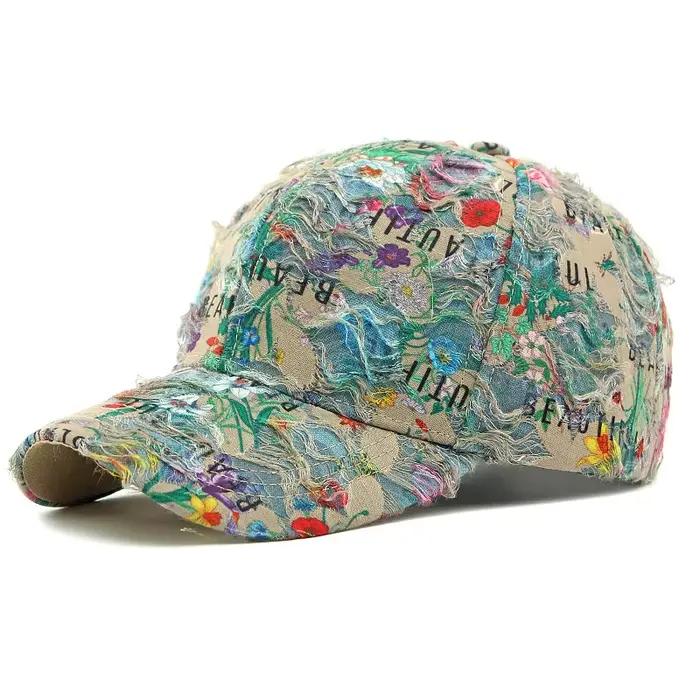 Casquette de baseball imprimée florale pour femmes