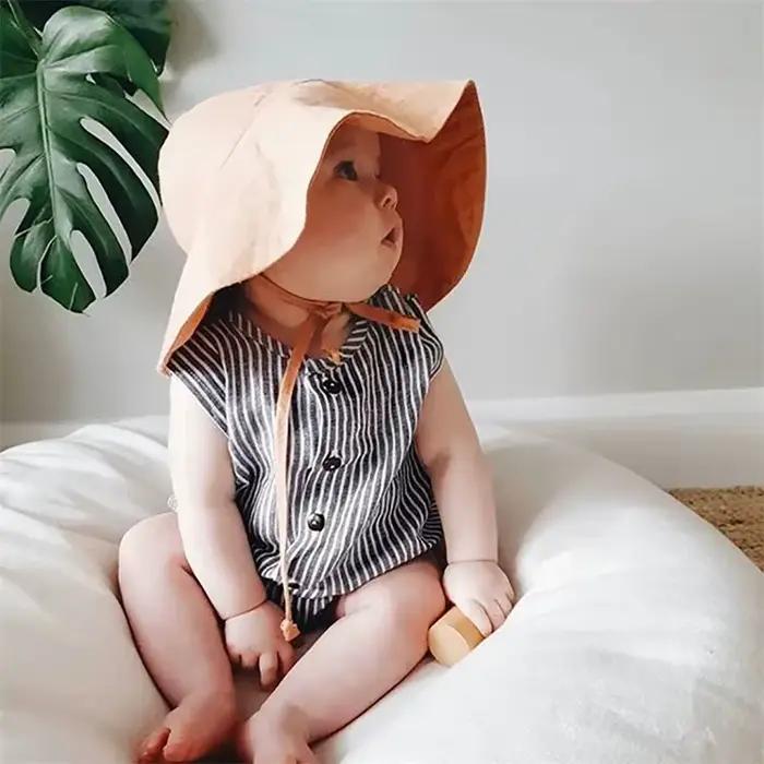 Chapeau bébé SunHat été unisexe coton lin multifonctionalité quatre saisons extérieur plage promenade voyage mode décontracté pour enfants occasions spéciales