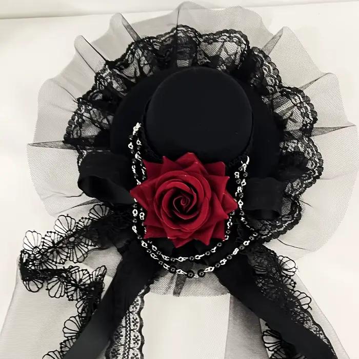Mini chapeau gothique Vintage en dentelle