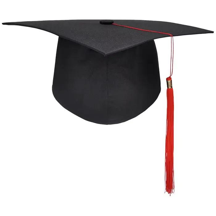 Chapeau de Diplôme Noir pour Adultes Chapeau de Graduation Unisexe en Coton Matière Élégante pour Occasions Spéciales Cérémonies de Remise de Diplômes Fêtes de Promotion
