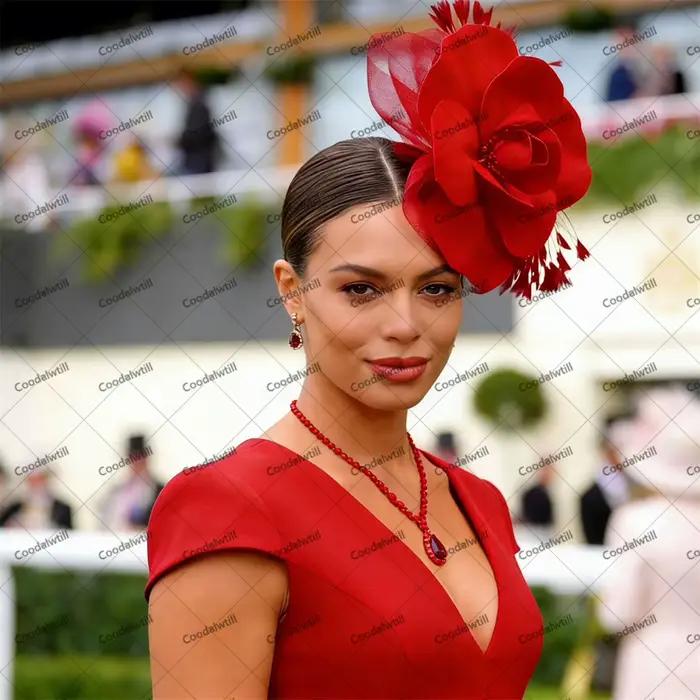 Mariage grande fleur Fascinator chapeau pour femmes Royal Ascot chapeaux dames église course fête cheveux accessoires