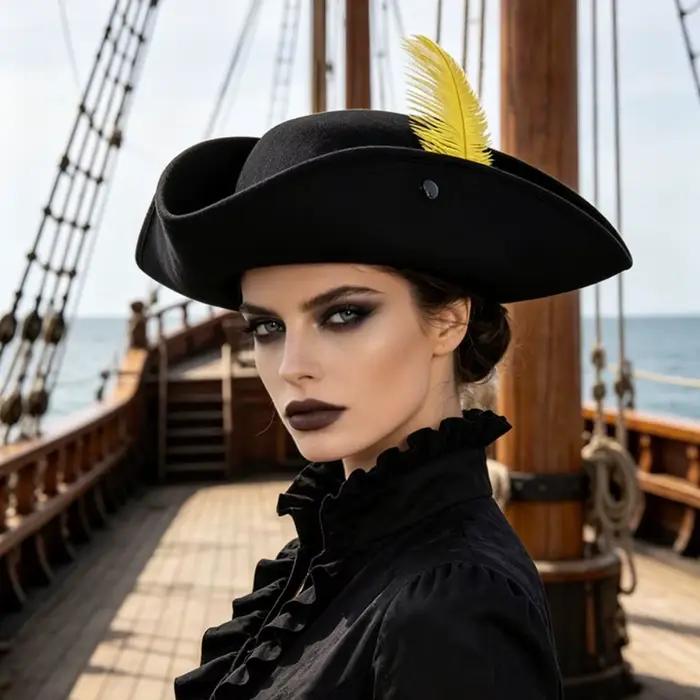 Chapeau de pirate décoré de plumes