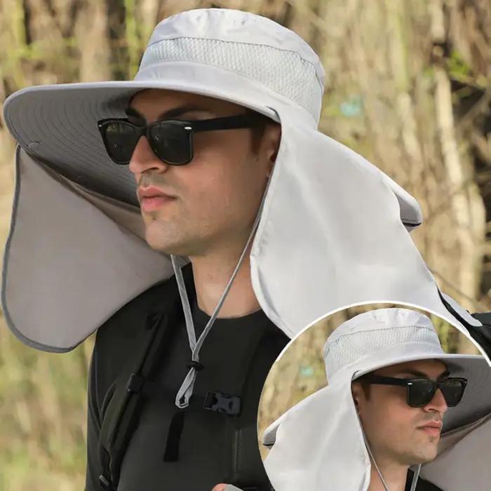 Chapeau de ventilateur solaire avec rabat de cou