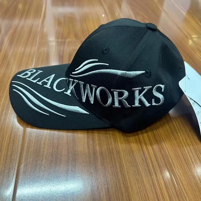 Gamakpetrol-Casquette de pêche noire brodée avec protection UV