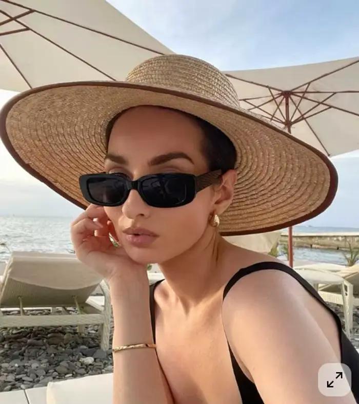 Chapeau de paille d'été français élégant pour femmes