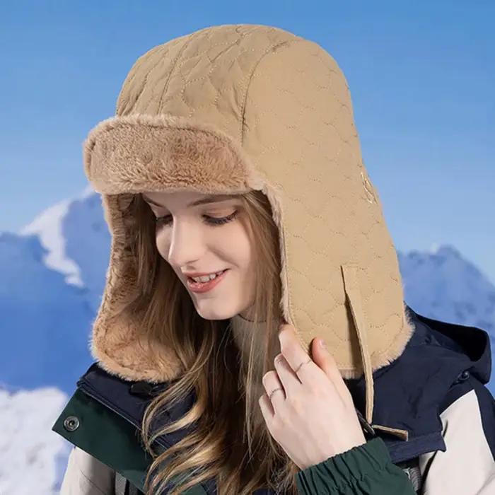 Chapeau russe doublure de fourrure douce trappeur casquette à rabat coupe-vent automne hiver chapeaux pour hommes