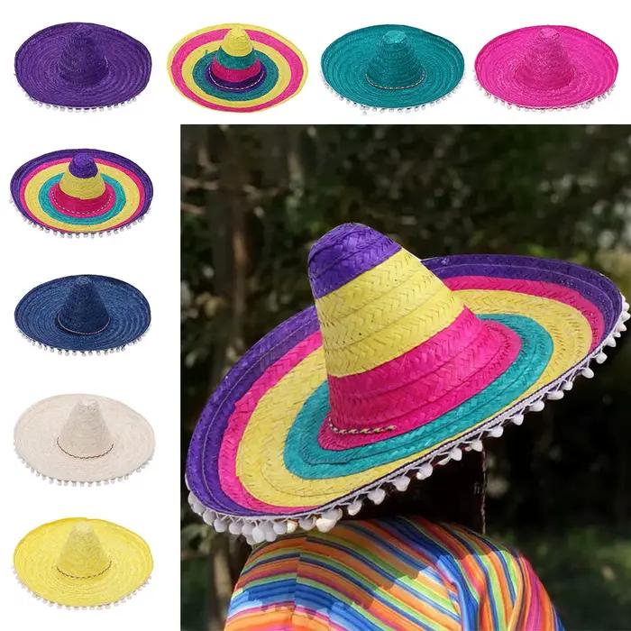 Chapeau de fête mexicain coloré à large bord