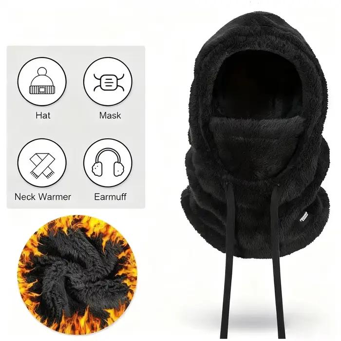 Cagoule thermique coupe-vent chaude d'hiver