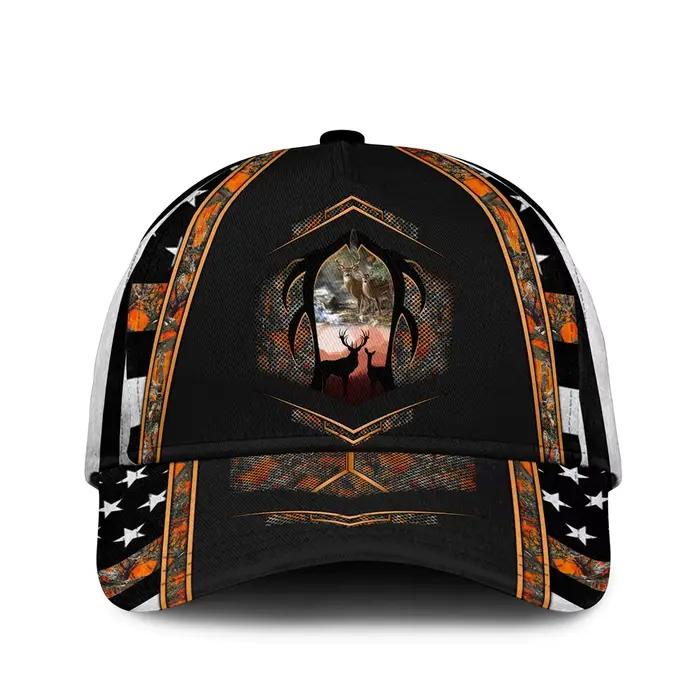 Chapeau drapeau américain casquette de Baseball rétro patriotique imprimé crâne de cerf réglable unisexe camouflage