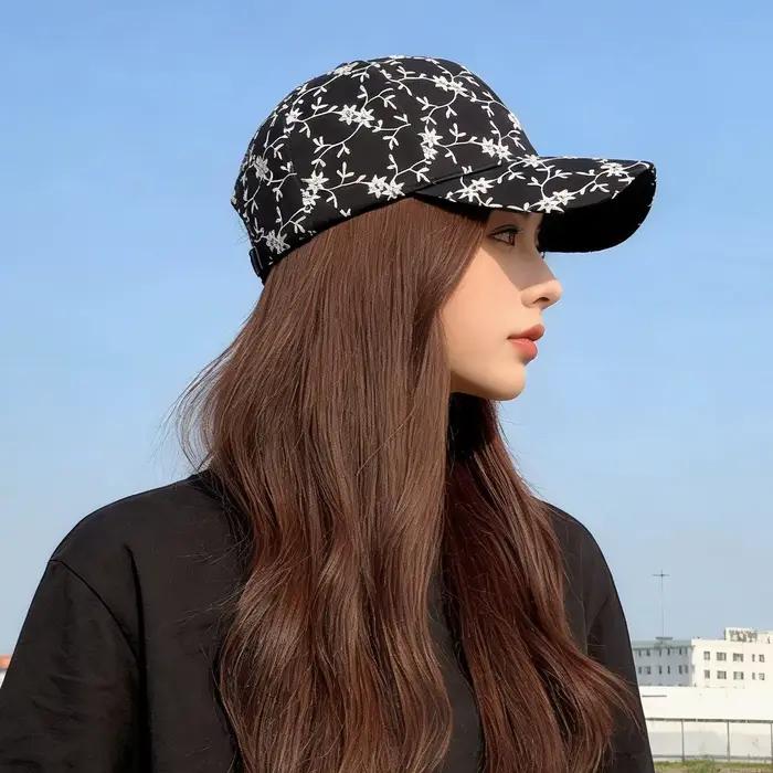 Casquette de baseball à imprimé floral tendance pour femme