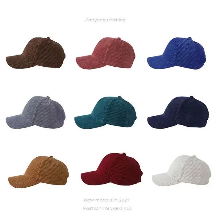 Casquette de baseball en velours côtelé pour hommes et femmes