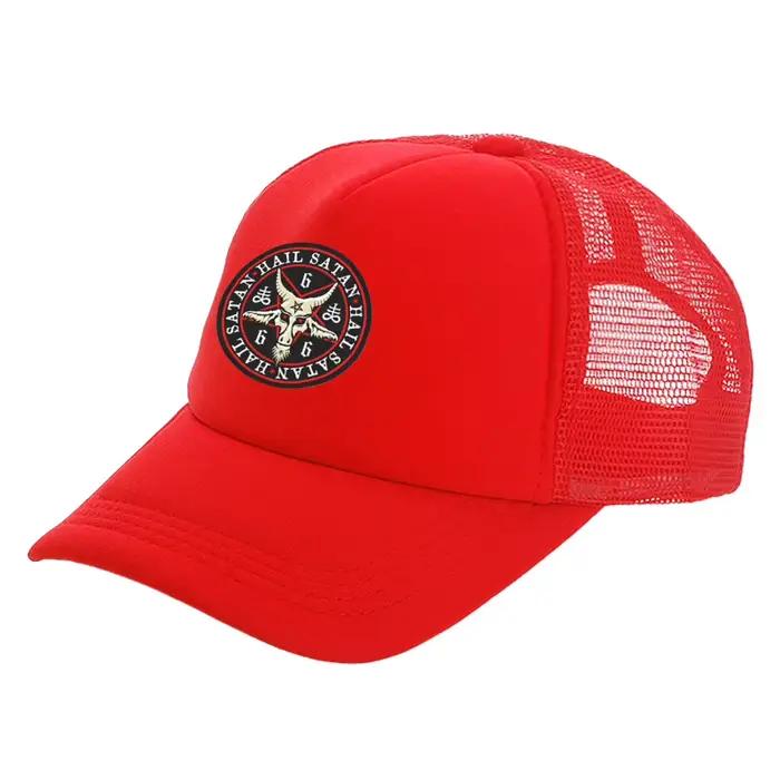 Casquette de baseball Hail Satan 666 Baphomet pentagramme unisexe polyester multicolore pour homme et femme occasions décontractées style urbain