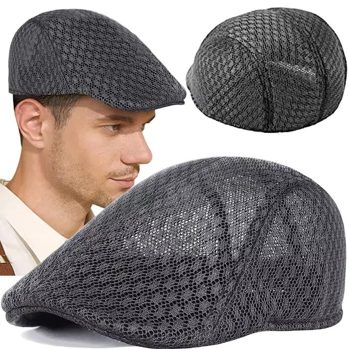 Béret d'été rétro en polyester doux pour homme, béret de rue vintage imperméable, casquette de gavroche pour sorties quotidiennes et activités extérieures