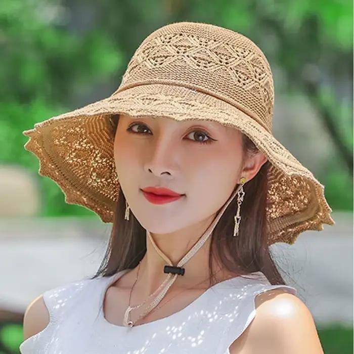 Chapeau de soleil pliable pour femme
