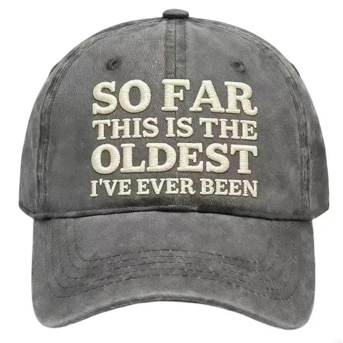 Casquette de baseball avec slogan brodé design en polyester délavé pour homme femme occasions extérieures style sportif vintage