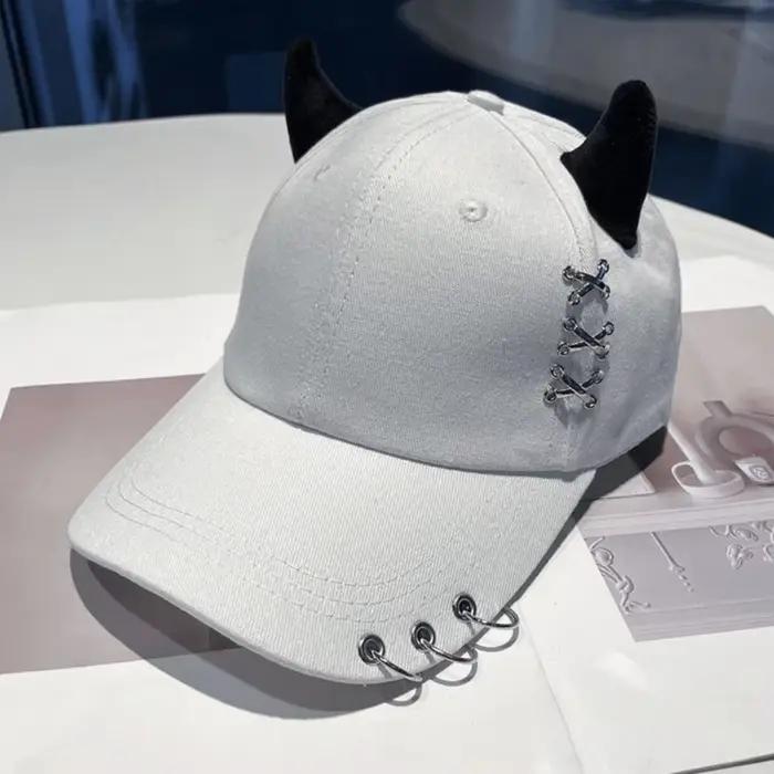 Casquettes de Baseball réglables décontractées corne de vache casquette de canard de rue en plein air anneaux en métal chapeau de protection solaire unisexe