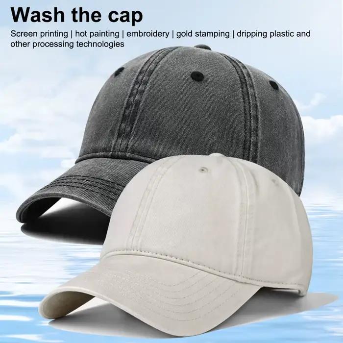 Casquette de baseball en jean délavé pour homme et femme