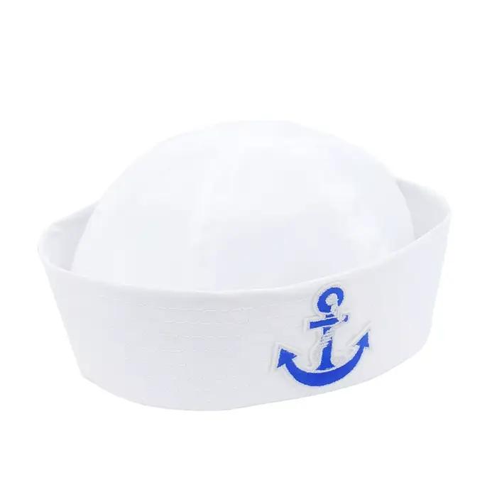 Chapeau de Marin Blanc pour Adultes, Costume de Capitaine, Casquette Nautique, Décoration pour Halloween, Spectacle, Cosplay, Été