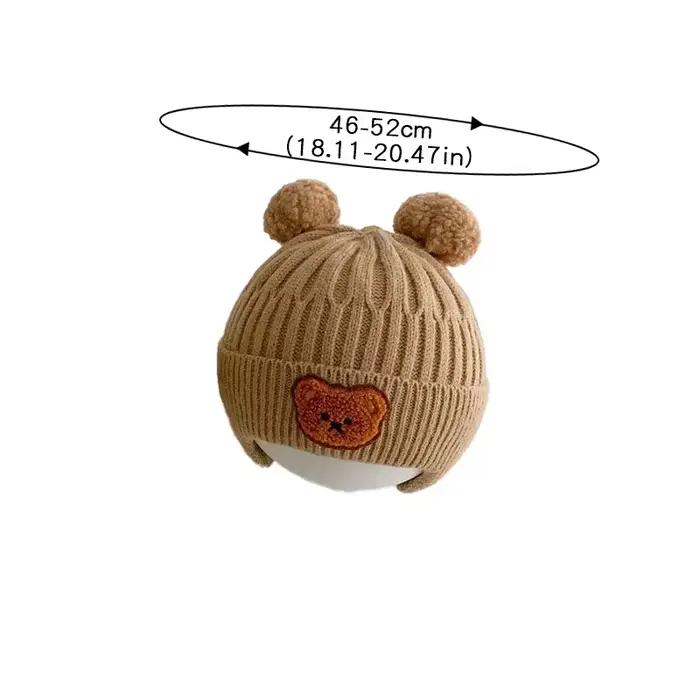 Chapeau de protection des oreilles d'ours en laine pour bébé