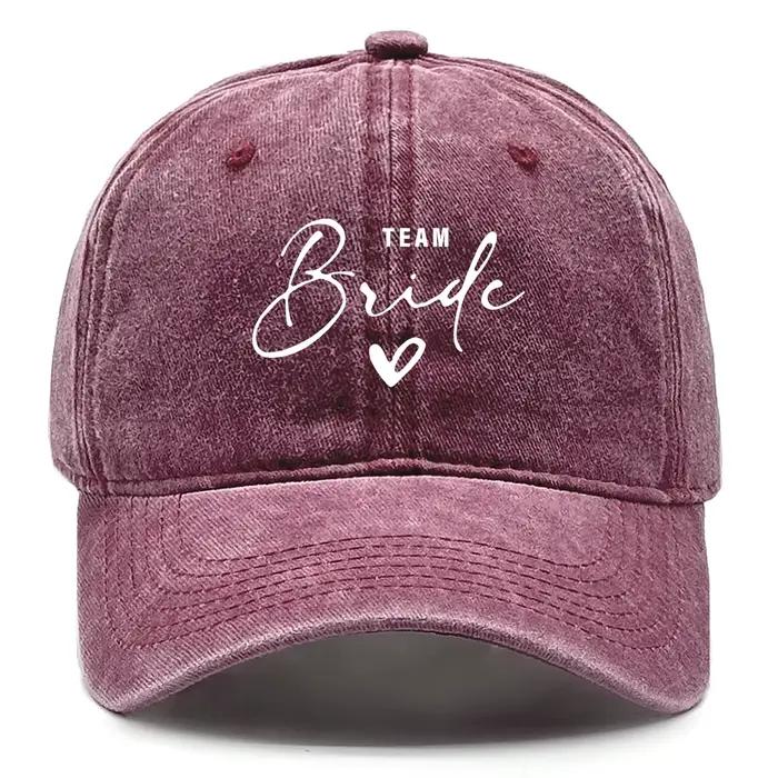 Casquette de baseball Team Bride impression multicolore réglable pour camping randonnée et activités outdoor unisexes polyvalentes quatre saisons