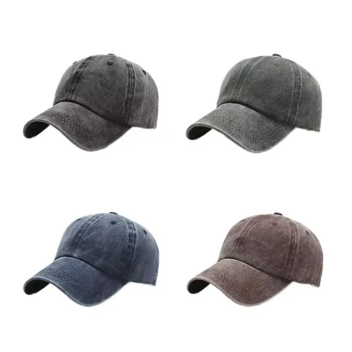 Casquette de baseball en jean délavé pour homme et femme
