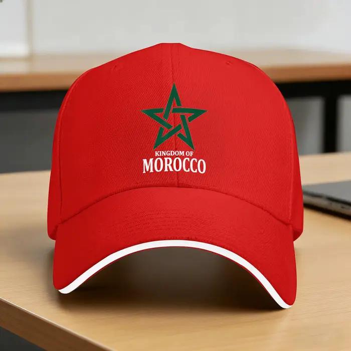 Casquette de baseball rétro avec drapeau du Royaume du Maroc pour homme et femme, ajustable, protection solaire, décontractée pour randonnée, pêche et événements hip-hop