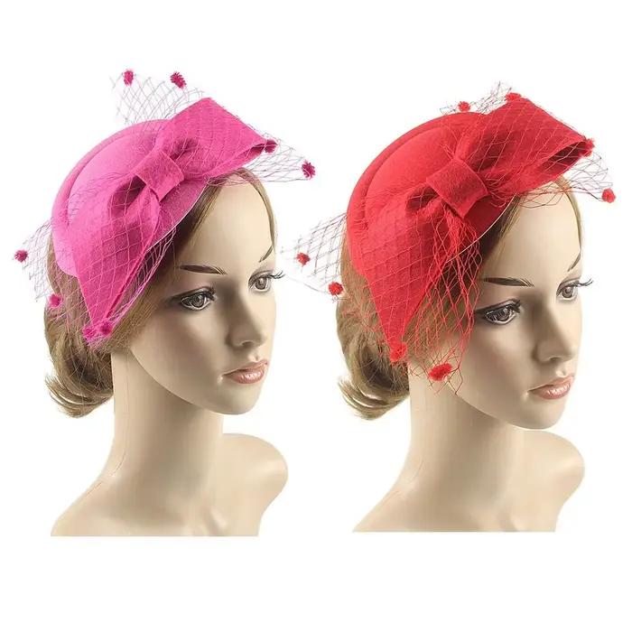 Chapeau fascinateur en maille avec nœud Vintage