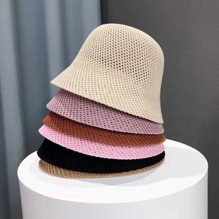 Nouveau Chapeau Bob d'été uni à large bord pour femme