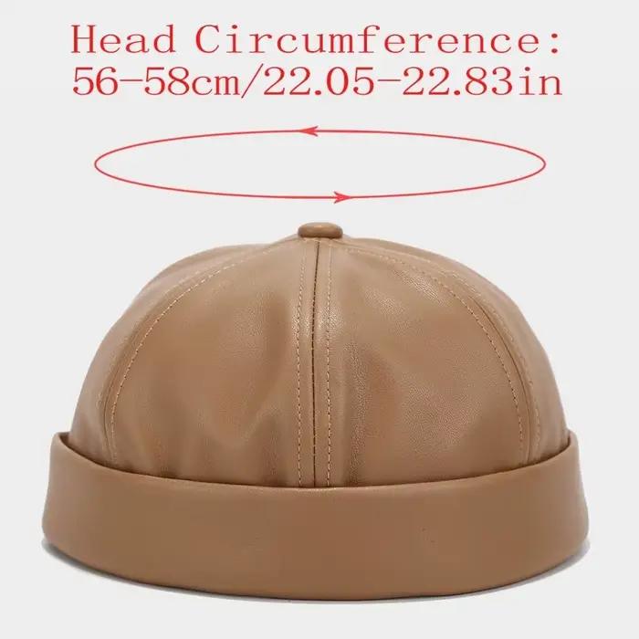 Chapeau de propriétaire rond sans bords en cuir