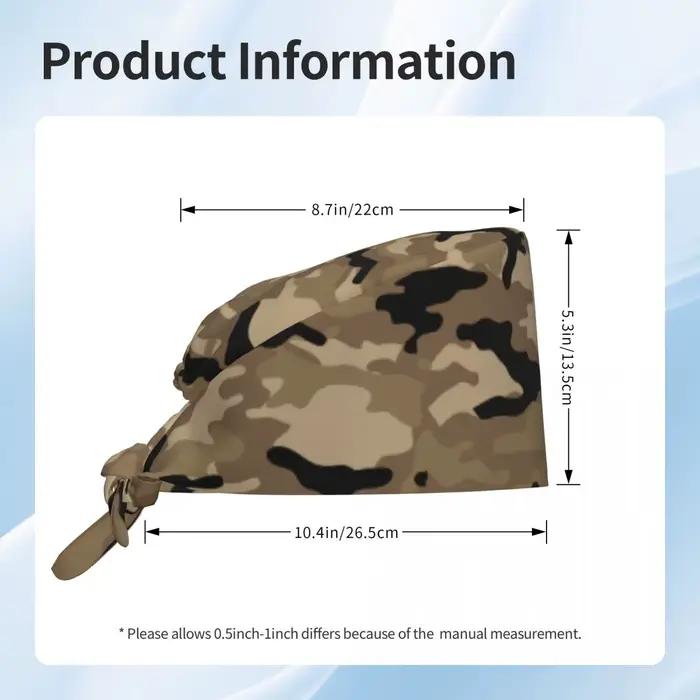 Casquette de travail de nettoyage à motif de camouflage marron forêt
