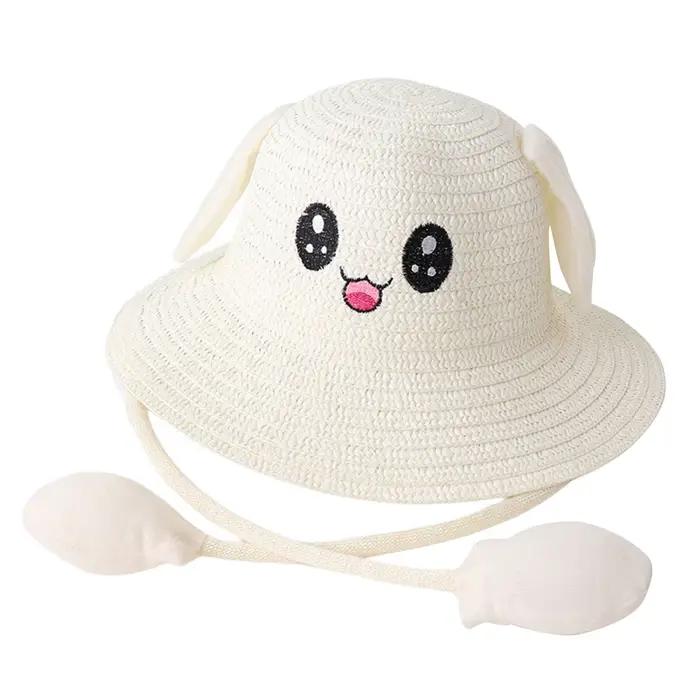 Chapeau de paille pare-soleil d'oreille de lapin