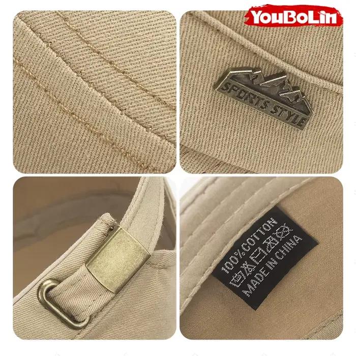 Casquette militaire à calotte plate pour homme pour les journées à la plage – Chapeau léger de protection solaire pour