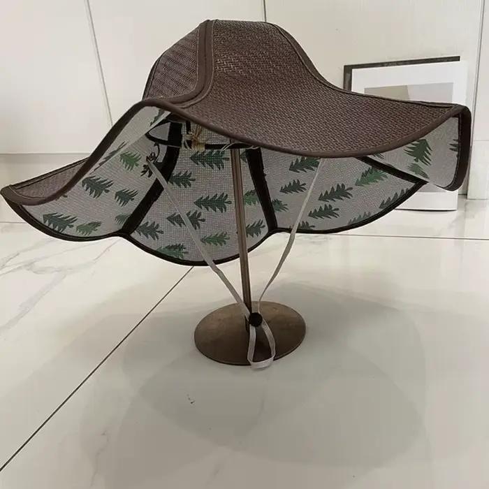 Chapeau de paille pliable pour la pêche en extérieur