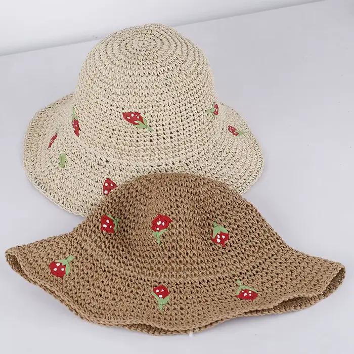 Chapeau de paille fraise pour femmes
