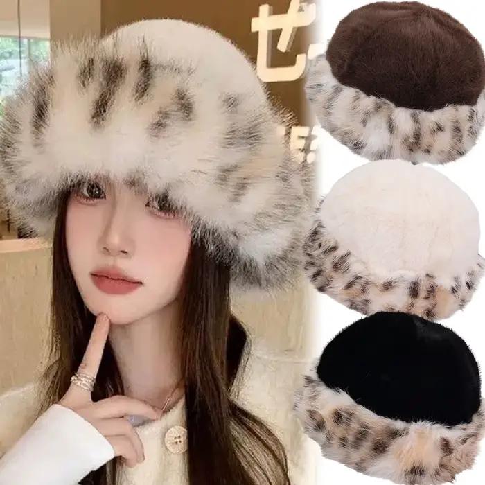 Femmes mongole en peluche casquette de fourrure automne et hiver mode chapeau chaud moelleux ski équitation en plein