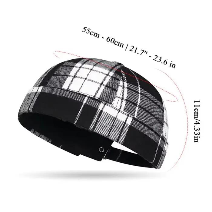 Grand chapeau Tang en peau de Melon à carreaux