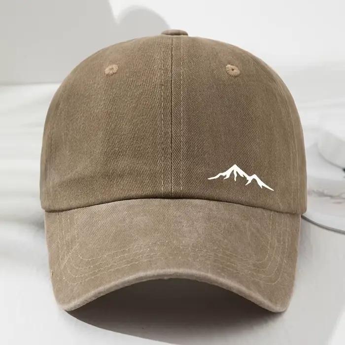 Casquettes de baseball imprimées montagne unisexes en polyester pour homme et femme, protection solaire, randonnée, alpinisme, voyage en plein air