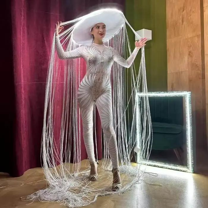 Chapeau lumineux LED, costume de scène