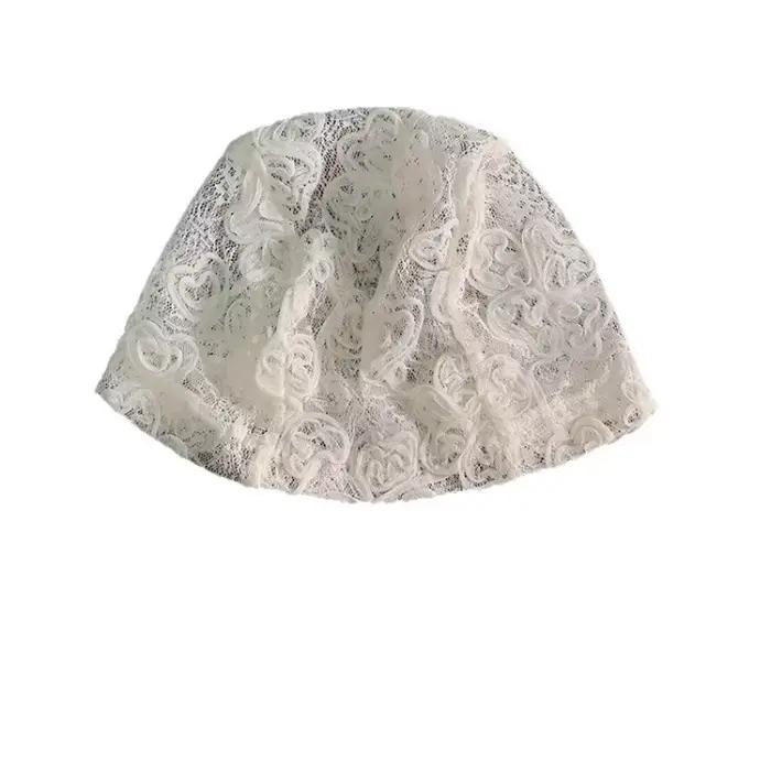 Chapeau en dentelle à fleurs rétro français pour femmes: ajouré