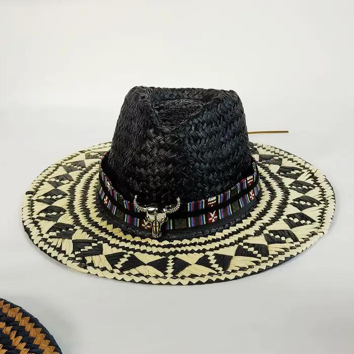 Chapeau de cowboy occidental bicolore pour homme