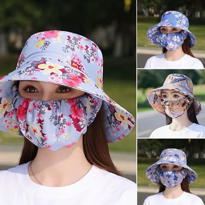 Chapeau de travail agricole à large bord anti-UV avec masque de protection du cou