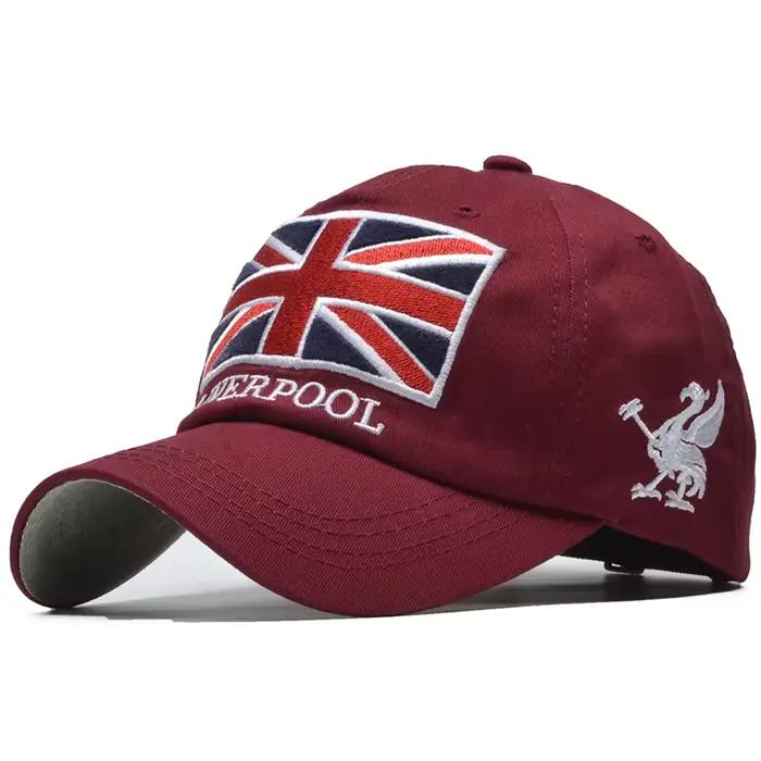 Nouvelle casquette de baseball pour hommes broderie drapeau anglais marque Snapback femmes chapeaux