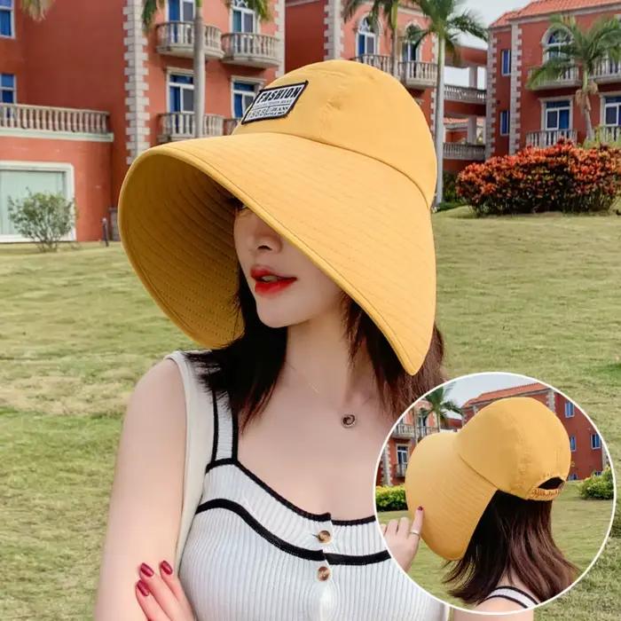 Chapeau de soleil protection UV respirant à large bord pour femmes tendance voyage occasionnels