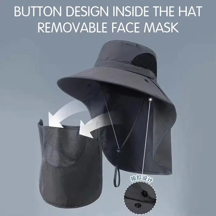 Sun Fishing Hat Women's Bucket Hat with Neck Cover Breathable Wide Brim Summer UV Protection Hat for Outdoor Travel Holiday