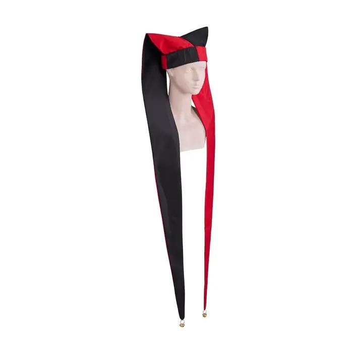 Hearlequin bouffon Cosplay cloches en or rouge et noir chapeau Long unisexe Halloween Clown Costume casquette à la main pour adulte