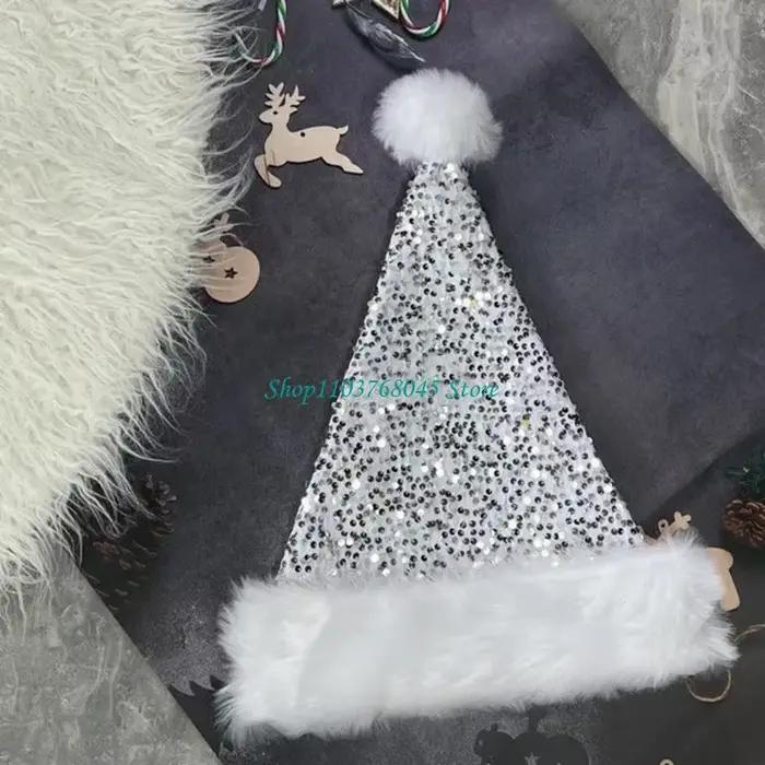 R53F chapeau père noël avec paillettes incrustées